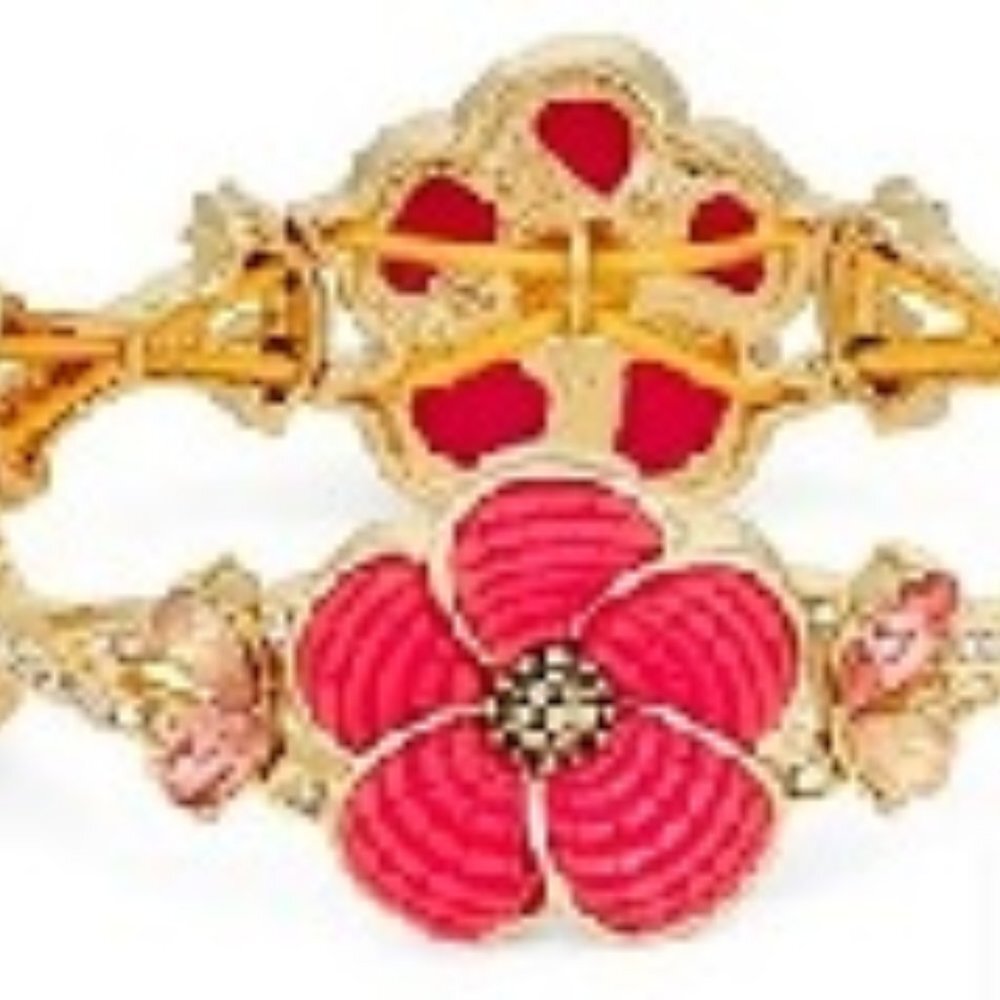 Napier Peachy Pink Floral Stretch Bracelet
